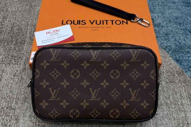 Túi LV Kasai Clutch Monogram Canvas 25CM Nâu