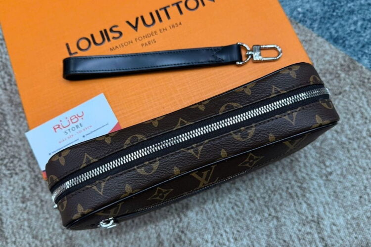 Túi LV Kasai Clutch Monogram Canvas 25CM Nâu