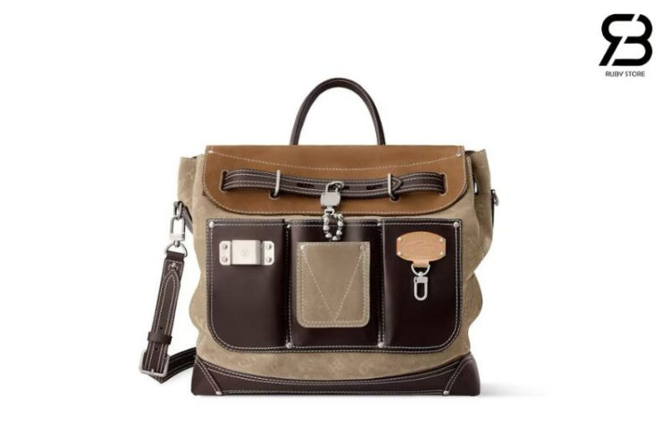 Túi LV Steamer 40 Bag Pharrell Williams M26019 Tan Brown Suede
