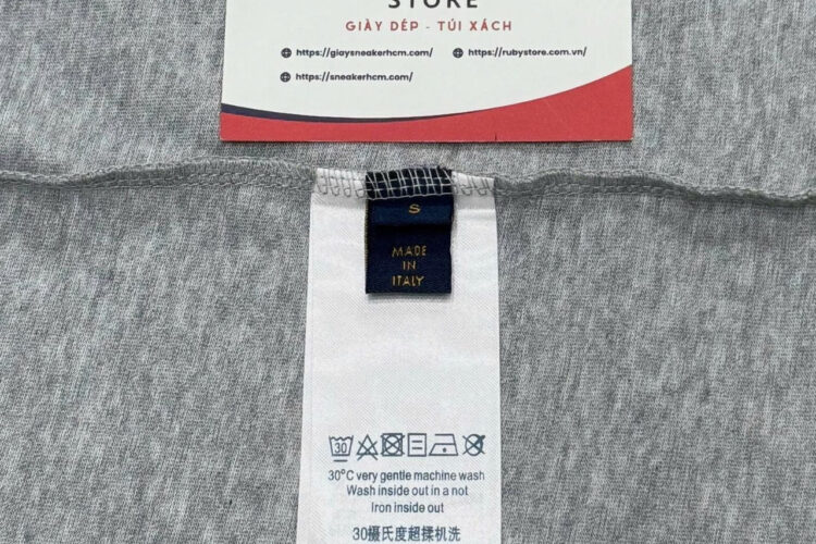 Áo LV Signature Patches T-Shirt Gray Melange Màu Xám