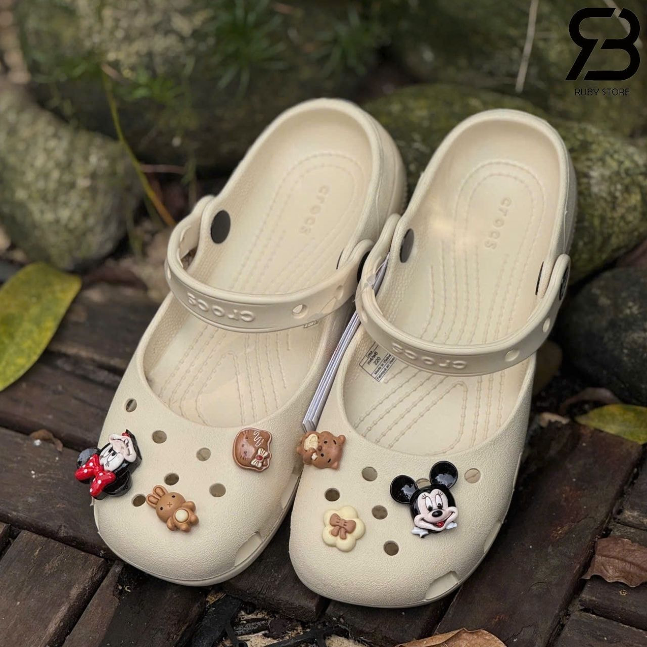 Dép Crocs Classic Ballet Clogs Quartz Màu Kem
