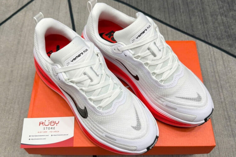 Giày Nike Vomero Plus White Bright Crimson Màu Trắng hồng