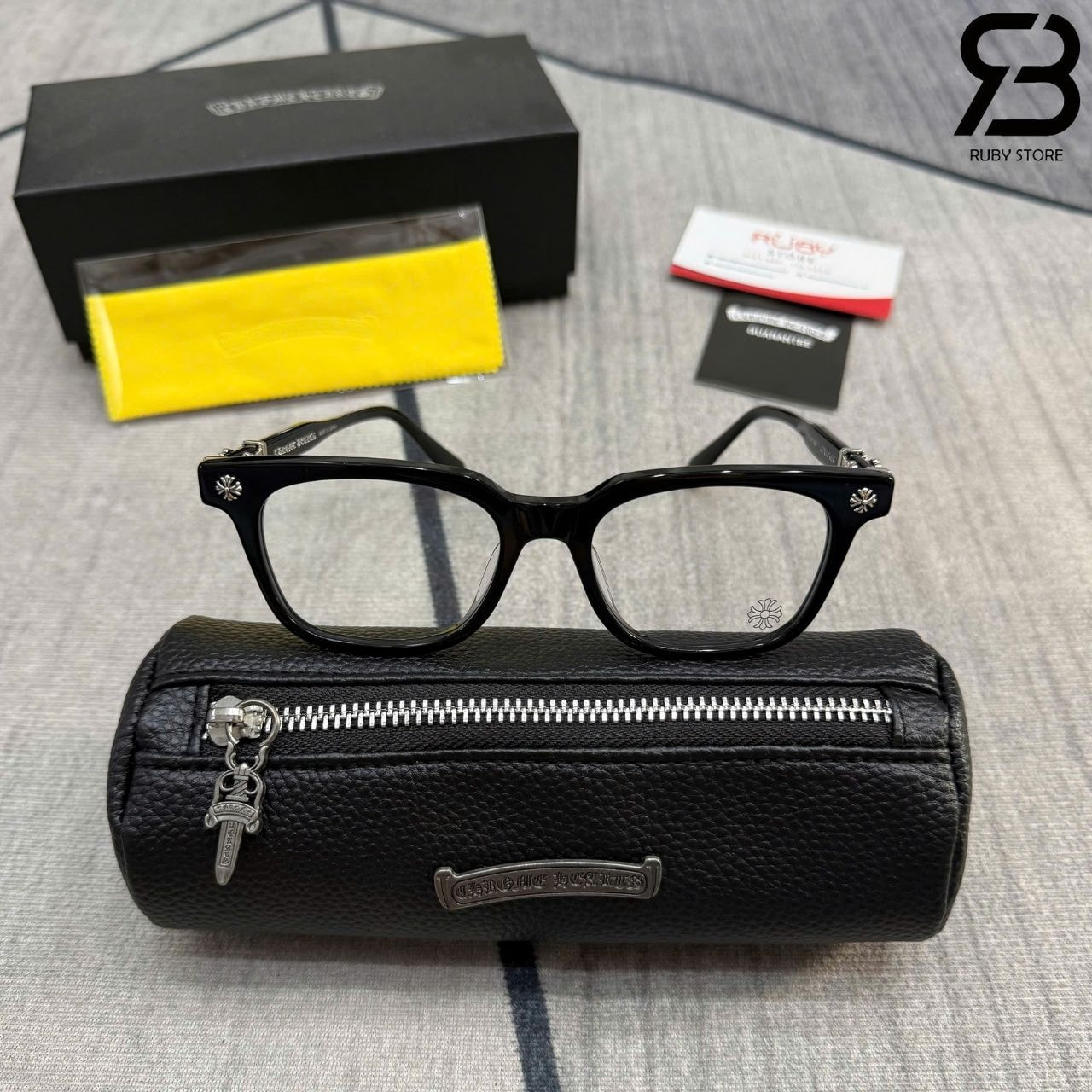 Mắt Kính Chrome Hearts Cox Ucker Black Silver đen bạc
