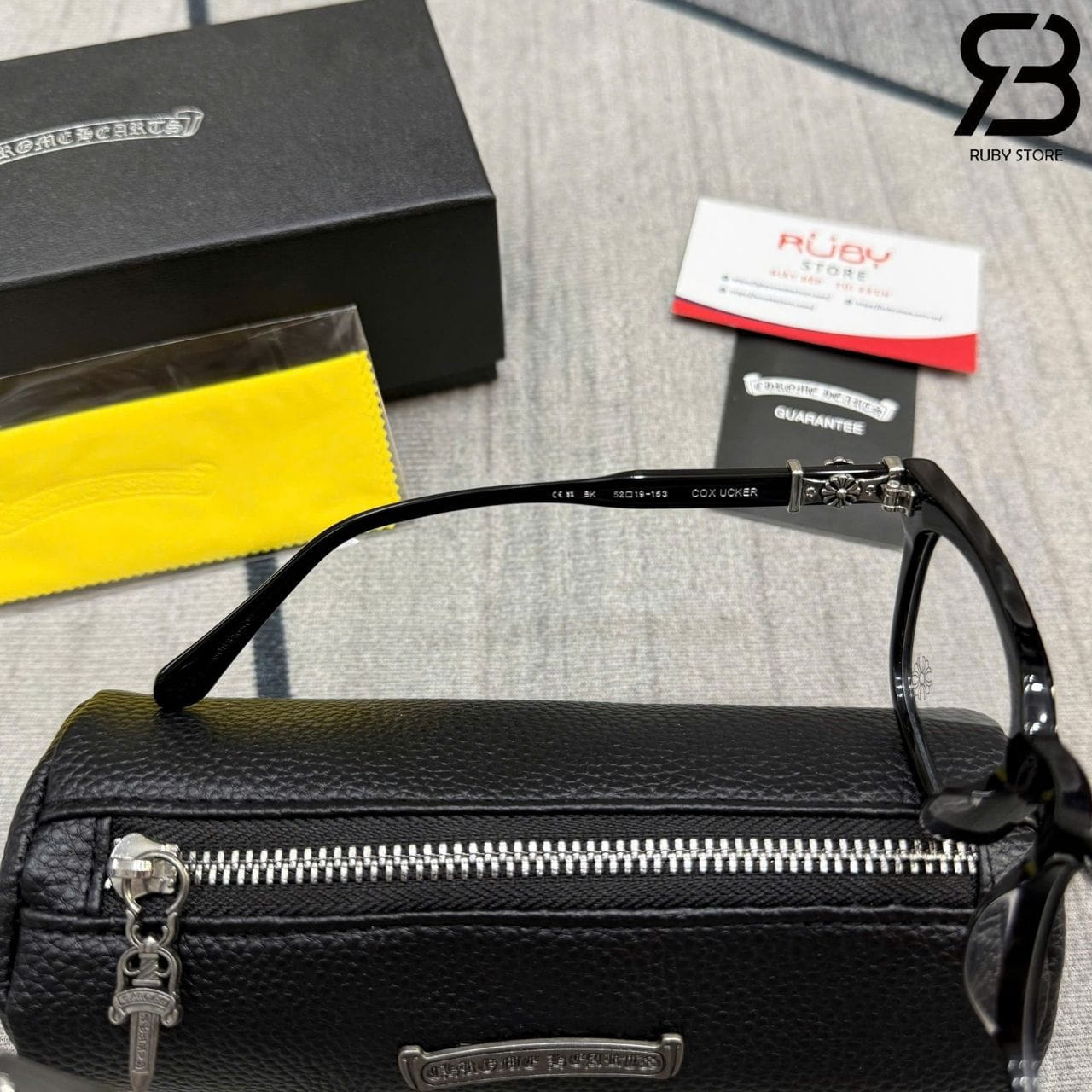 Mắt Kính Chrome Hearts Cox Ucker Black Silver đen bạc