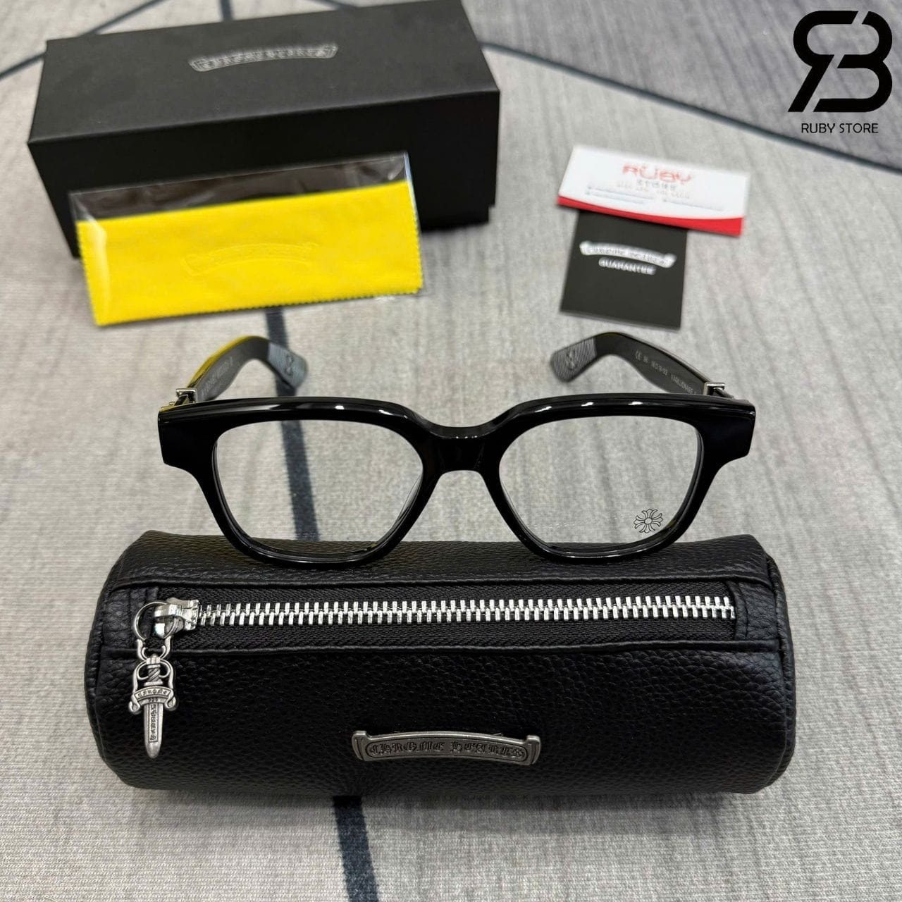 Mắt Kính Chrome Hearts Vagillionaire II Crys Màu đen