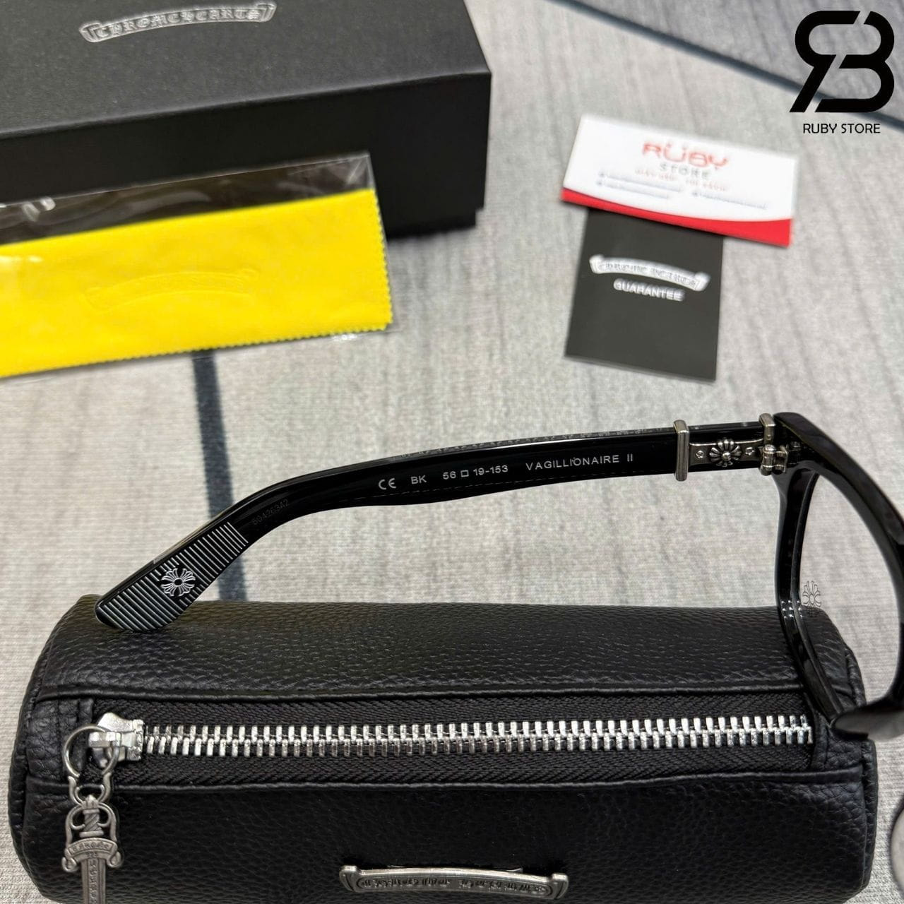 Mắt Kính Chrome Hearts Vagillionaire II Crys Màu đen