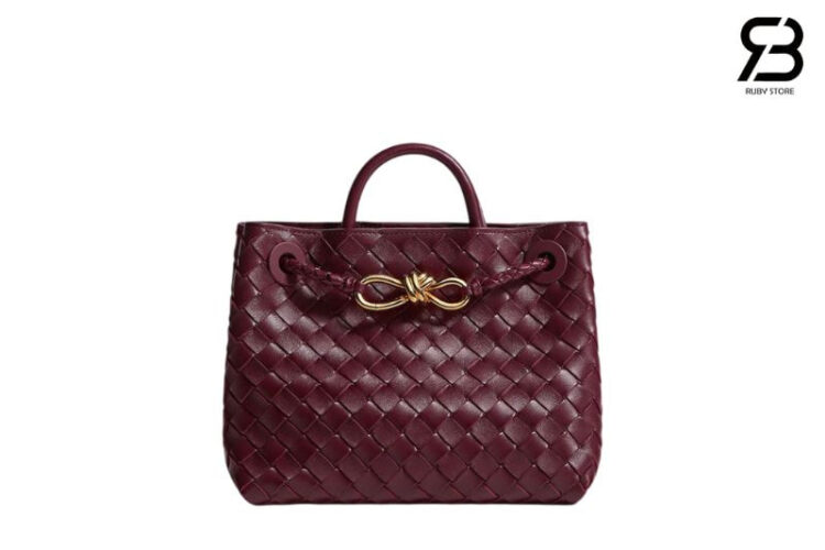 Túi Bottega Small Andiamo Intrecciato Barolo Red Lambskin 25CM Màu Đỏ