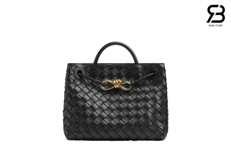 Túi Bottega Small Andiamo Intrecciato Black Lambskin 25CM Màu Đen