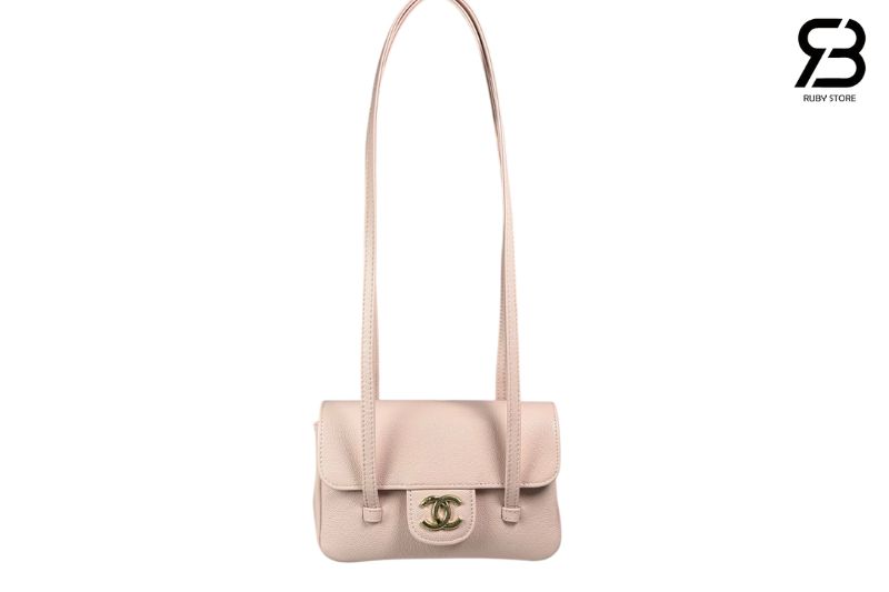 Túi CN 26P Preppy Coco Clutch Shoulder Bag Light Pink Caviar GHW Màu Hồng