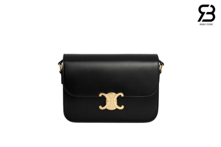 Túi Celine Classique Triomphe In Shiny Calfskin Black Màu Đen