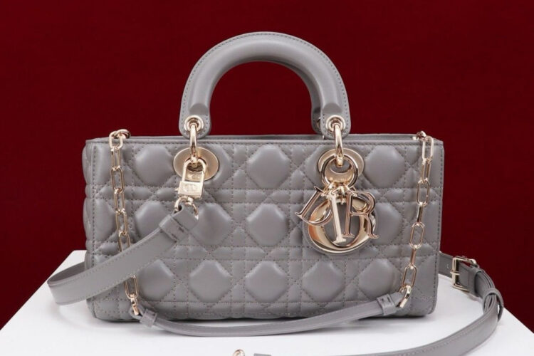 Túi Dior Medium Lady D-Joy Gray Cannage Lambskin Size 26 Xám Best Deal - Ảnh 2