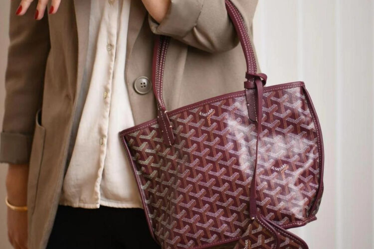 Túi Goyard Anjou Mini Reversible Bag Goyardine and Leather Burgundy Đỏ