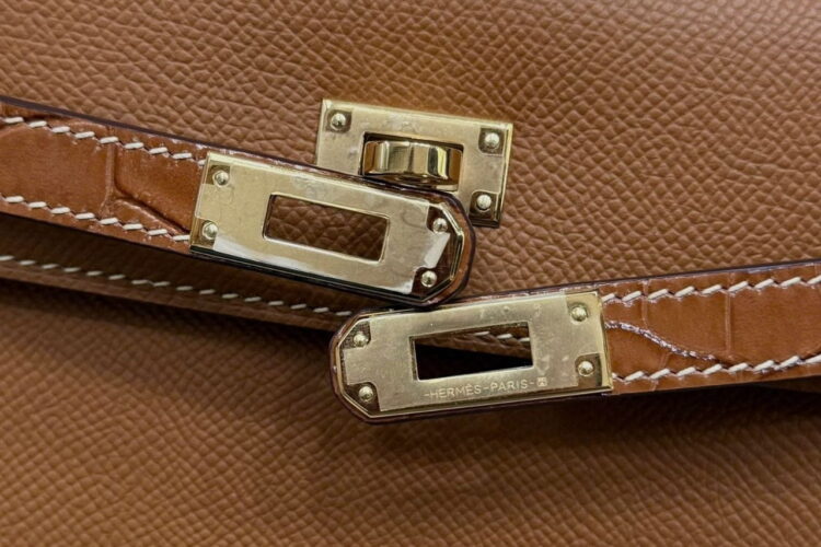Túi Hermes Kelly 25 Touch Gold Madame Crocodile GHW Nâu Best Sale