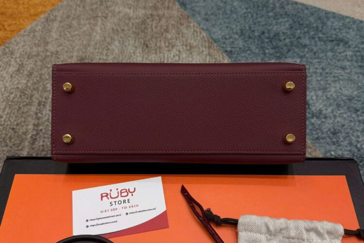 Túi Hermes Kelly 25 Touch Shiny Crocodile In Rouge H With Gold Hardware