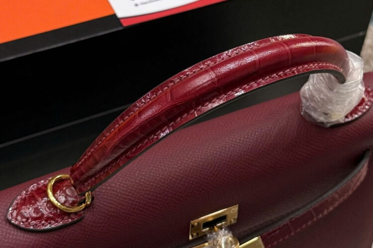 Túi Hermes Kelly 25 Touch Shiny Crocodile In Rouge H With Gold Hardware