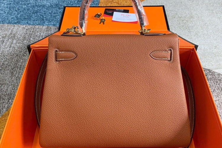 Túi Hermes Kelly 28 Retourne Gold Togo GHW Da Nhập Khâu Tay