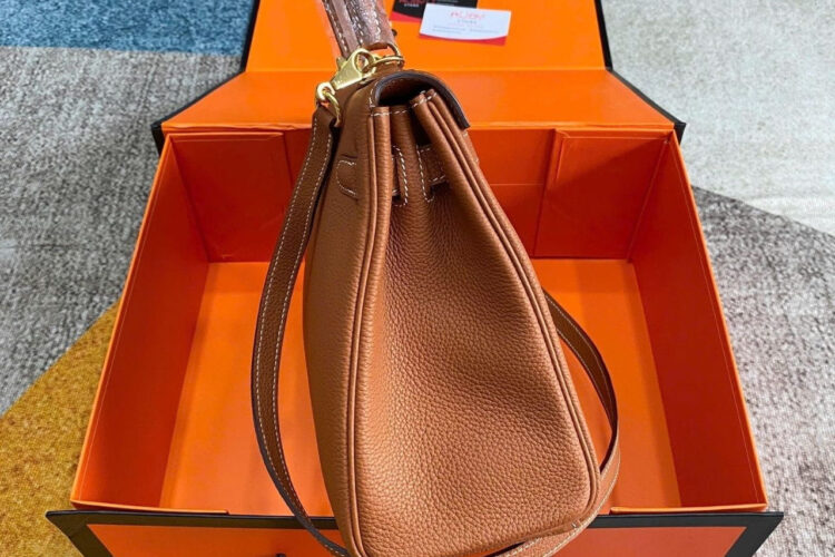 Túi Hermes Kelly 28 Retourne Gold Togo GHW Da Nhập Khâu Tay