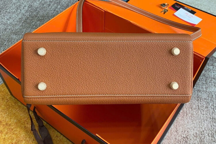 Túi Hermes Kelly 28 Retourne Gold Togo GHW Da Nhập Khâu Tay