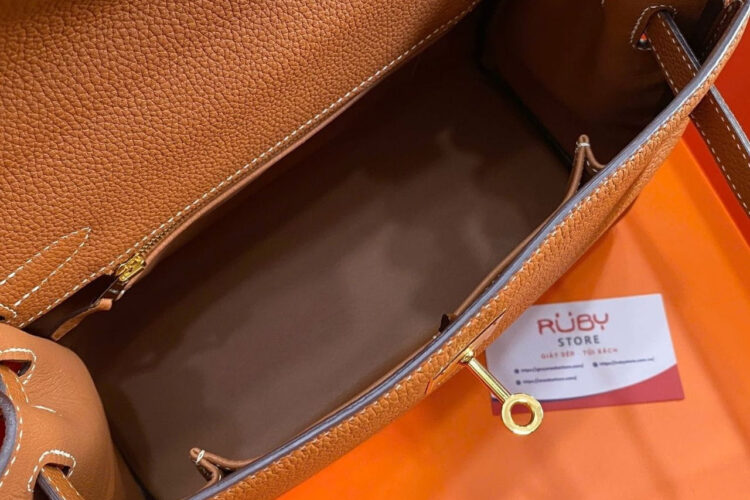 Túi Hermes Kelly 28 Retourne Gold Togo GHW Da Nhập Khâu Tay
