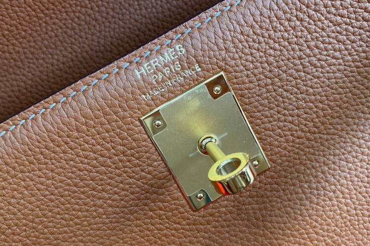 Túi Hermes Kelly 28 Retourne Gold Togo GHW Da Nhập Khâu Tay