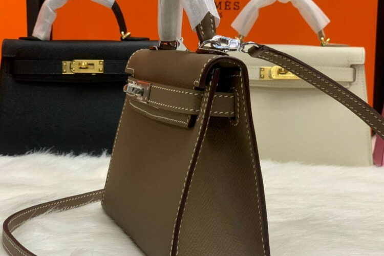 Túi Hermes Kelly Mini II 20 Etoupe Epsom PHW Màu Xám
