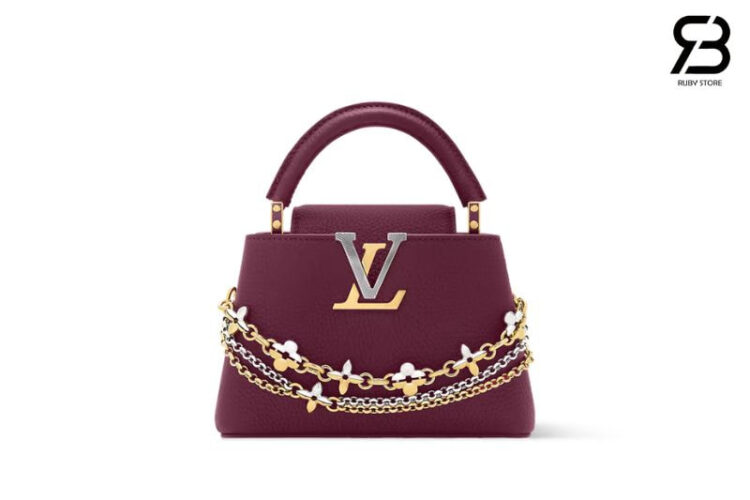 Túi LV Capucines Mini M27034 Plum Taurillon Màu Tím