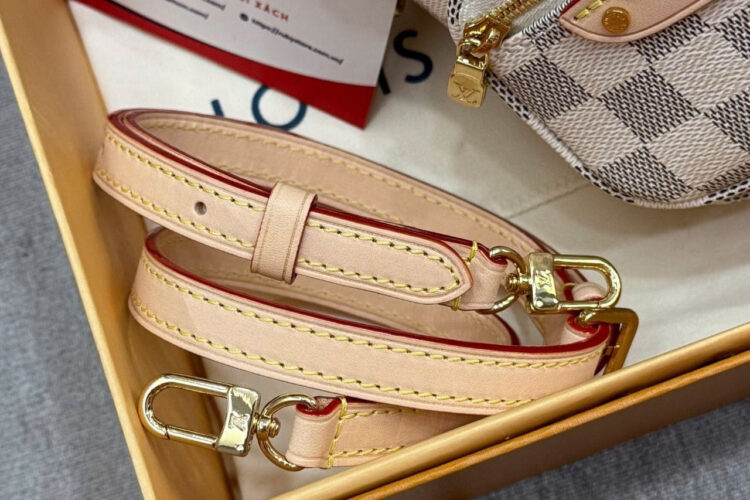 Túi LV Mini Bumbag Damier Azur N00130 Màu Kem