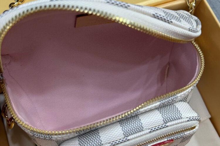 Túi LV Mini Bumbag Damier Azur N00130 Màu Kem