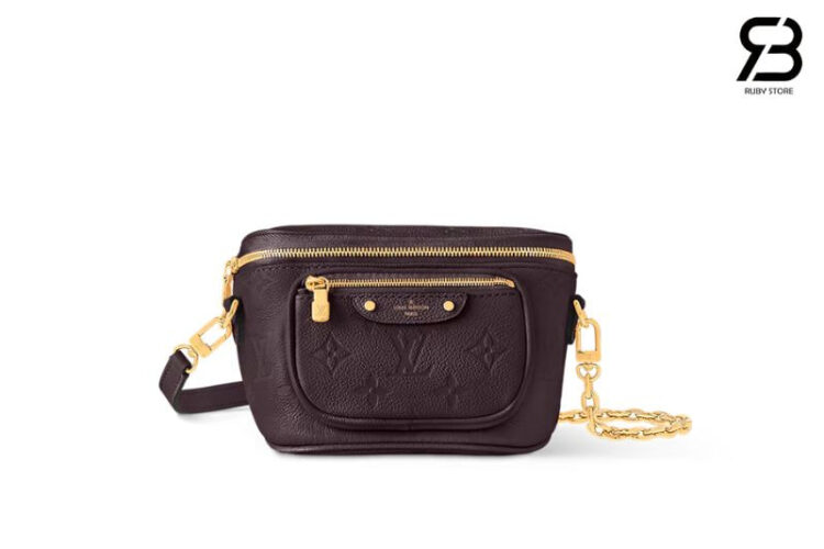 Túi LV Mini Bumbag Monogram Empreinte Leather Chocolate Nâu