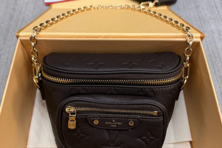 Túi LV Mini Bumbag Monogram Empreinte Leather Chocolate Nâu
