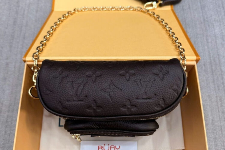 Túi LV Mini Bumbag Monogram Empreinte Leather Chocolate Nâu