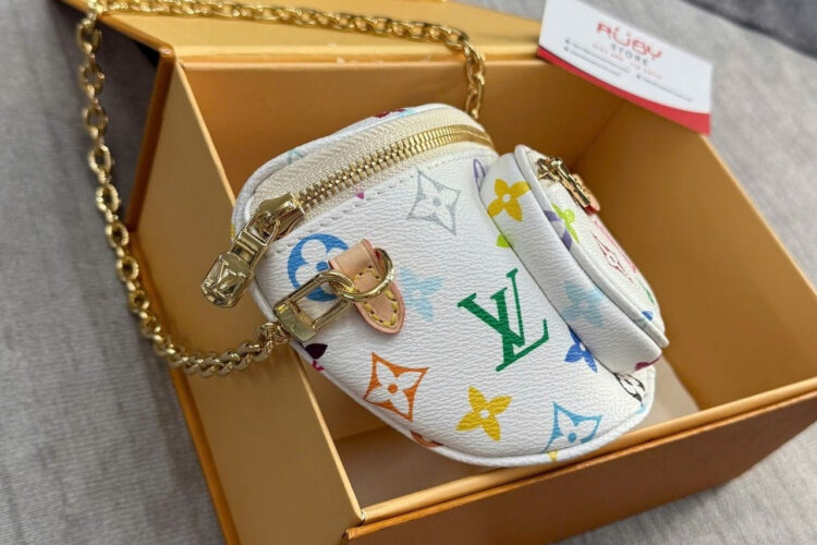 Túi LV x Murakami Mini Bumbag Multicolor White Monogram Canvas Trắng