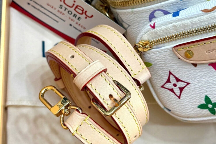 Túi LV x Murakami Mini Bumbag Multicolor White Monogram Canvas Trắng