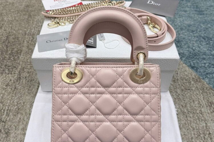 Túi Mini Lady Dior Bag Blush Pink Lambskin GHW Hồng Nhạt