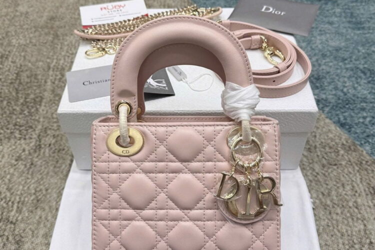 Túi Mini Lady Dior Bag Blush Pink Lambskin GHW Hồng Nhạt