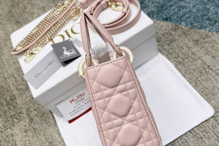 Túi Mini Lady Dior Bag Blush Pink Lambskin GHW Hồng Nhạt