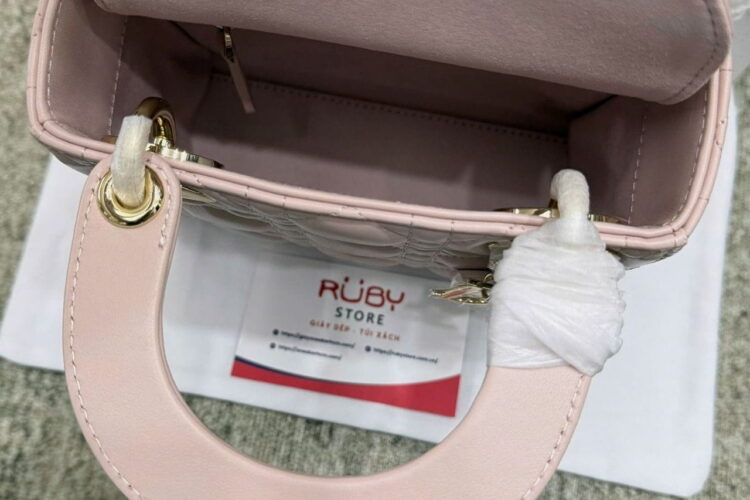 Túi Mini Lady Dior Bag Blush Pink Lambskin GHW Hồng Nhạt