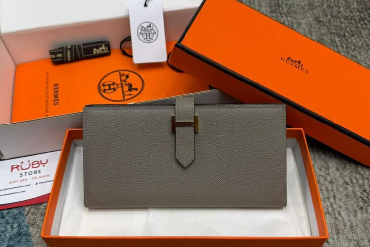 Ví Hermes Bearn Long Wallet Etoupe Epsom GHW Màu Xám