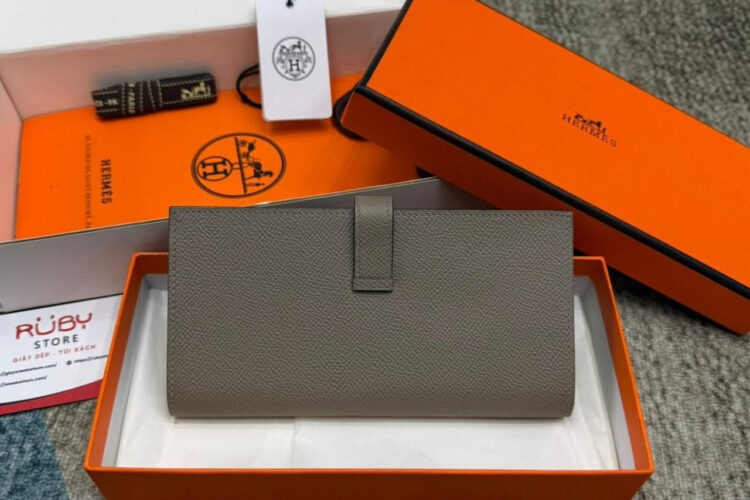 Ví Hermes Bearn Long Wallet Etoupe Epsom GHW Màu Xám