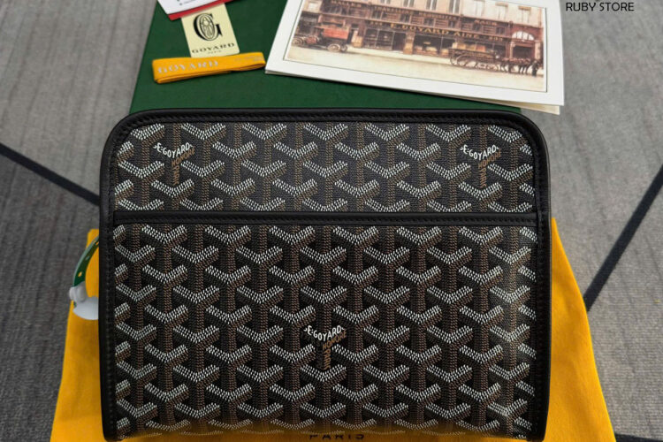 Túi Goyard Jouvence Toiletry Clutch Bag MM Black Đen Best Sale