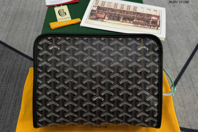 Túi Goyard Jouvence Toiletry Clutch Bag MM Black Đen Best Sale
