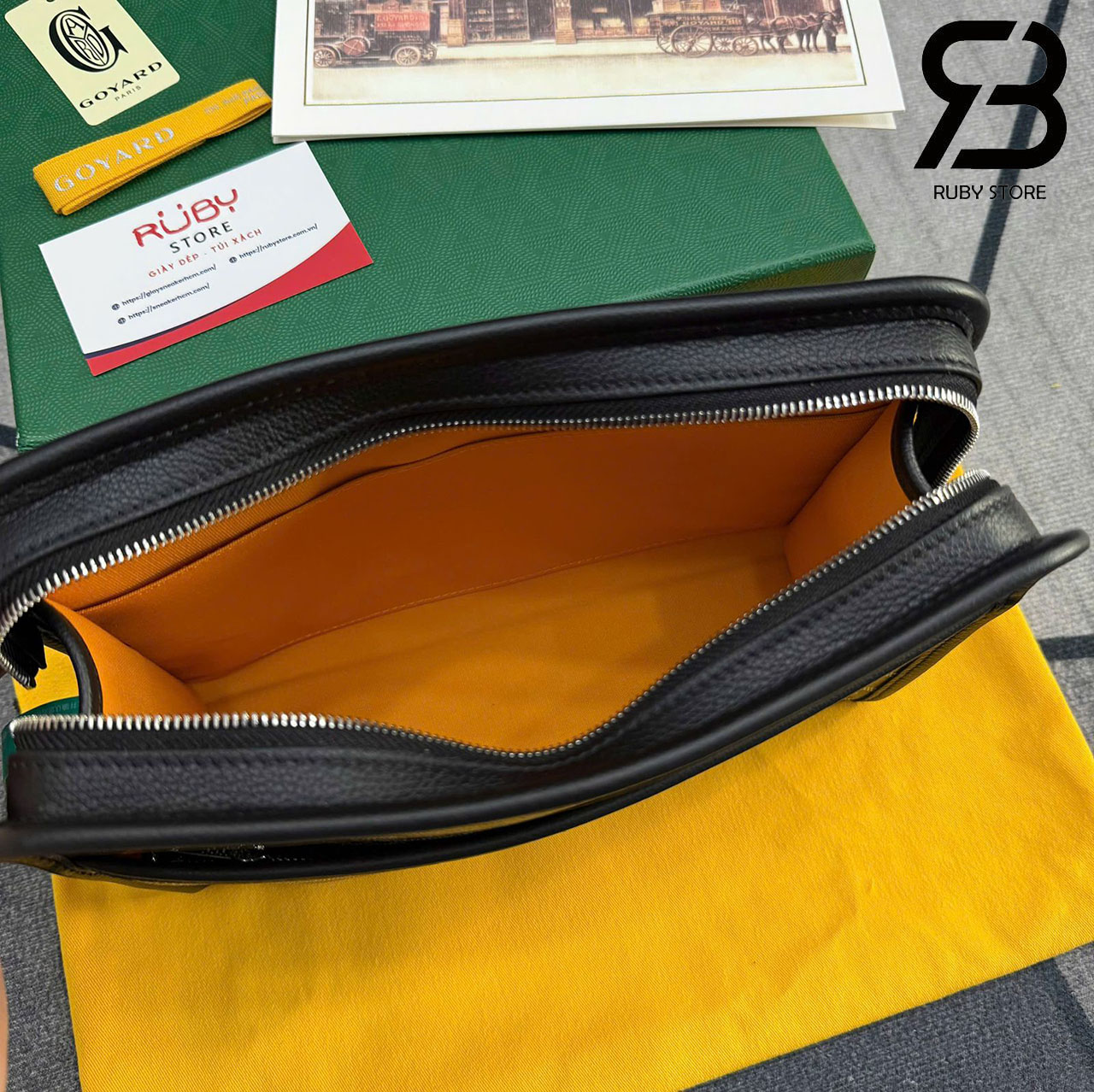 Túi Goyard Jouvence Toiletry Clutch Bag MM Black Đen Best Sale