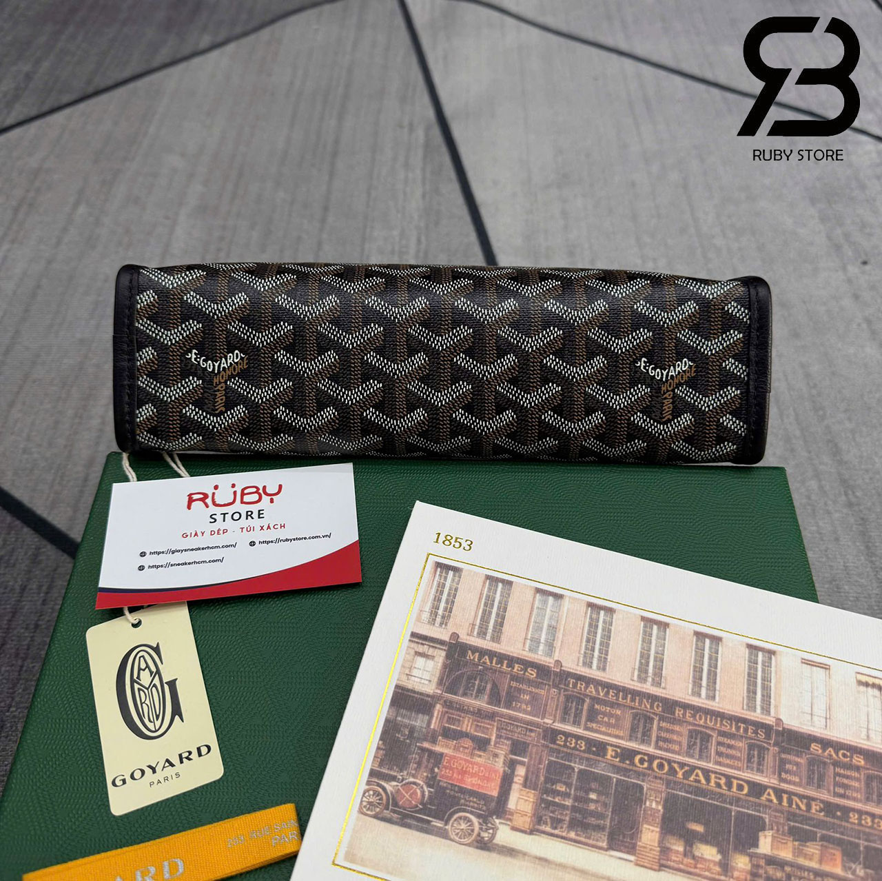 Túi Goyard Jouvence Toiletry Clutch Bag MM Black Đen Best Sale