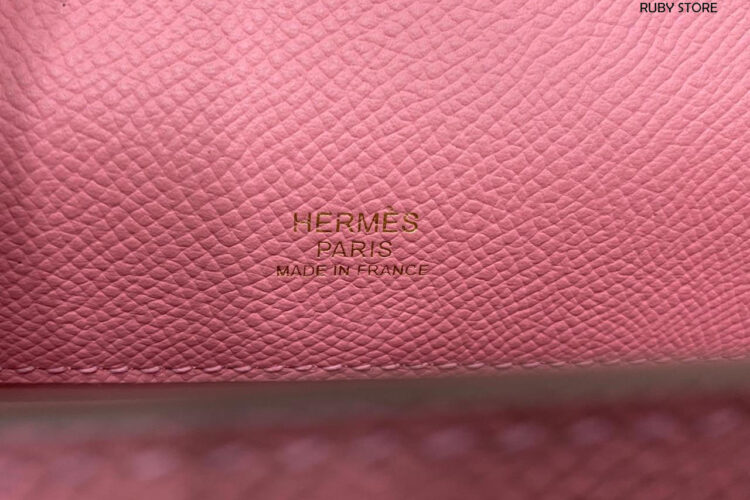 Túi Hermes Kelly Pochette 22 Rose Confetti Epsom Hồng GHW Best Quality