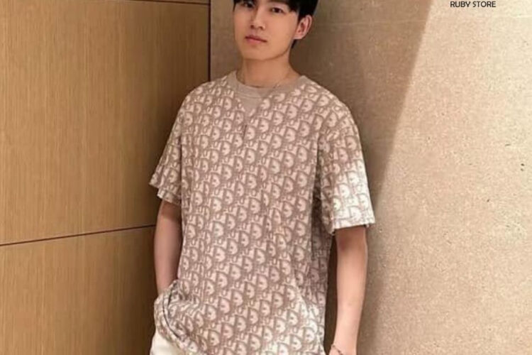 Áo Dior Oblique T-Shirt Beige Cotton Terry Jersey Màu Be