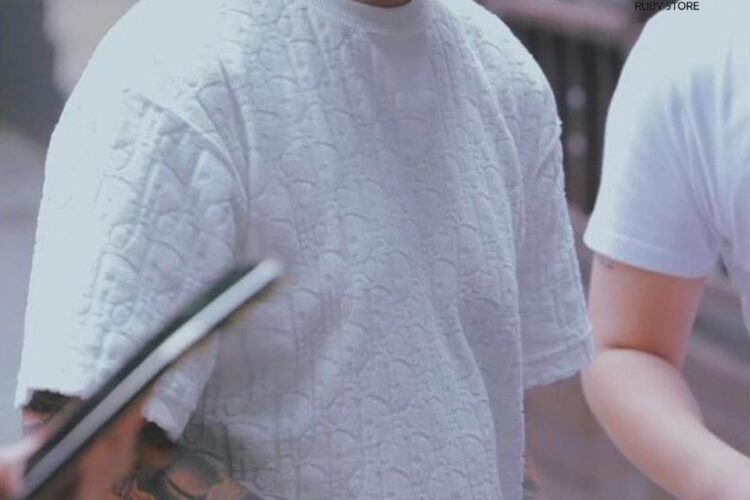 Áo Dior Oblique T-Shirt Off White Cotton Terry Trắng