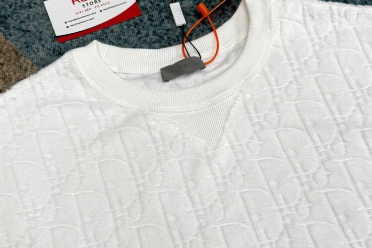 Áo Dior Oblique T-Shirt Off White Cotton Terry Trắng