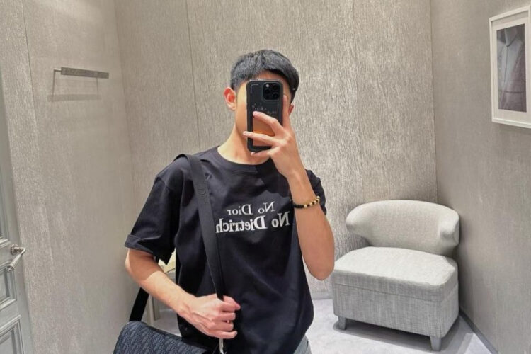 Áo Dior T-Shirt with Embroidery Black and White "No Dior No Dietrich"