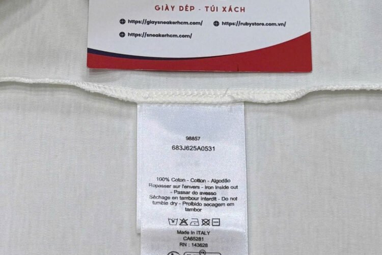 Áo Dior T-Shirt with Embroidery White "No Dior No Dietrich" Trắng Kem