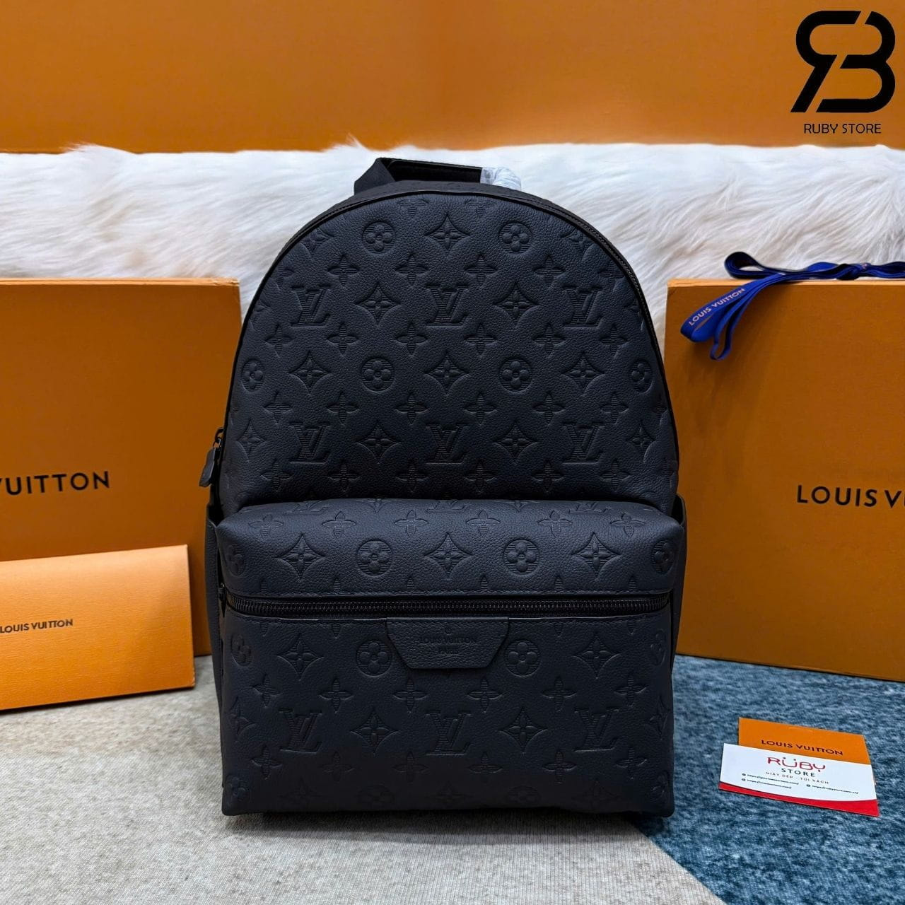 Ba Lô LV Discovery Backpack Black Monogram Shadow đen